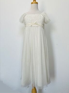 MONSOON Kids Lace Appliqué Beaded Dress Girls Size 7/8